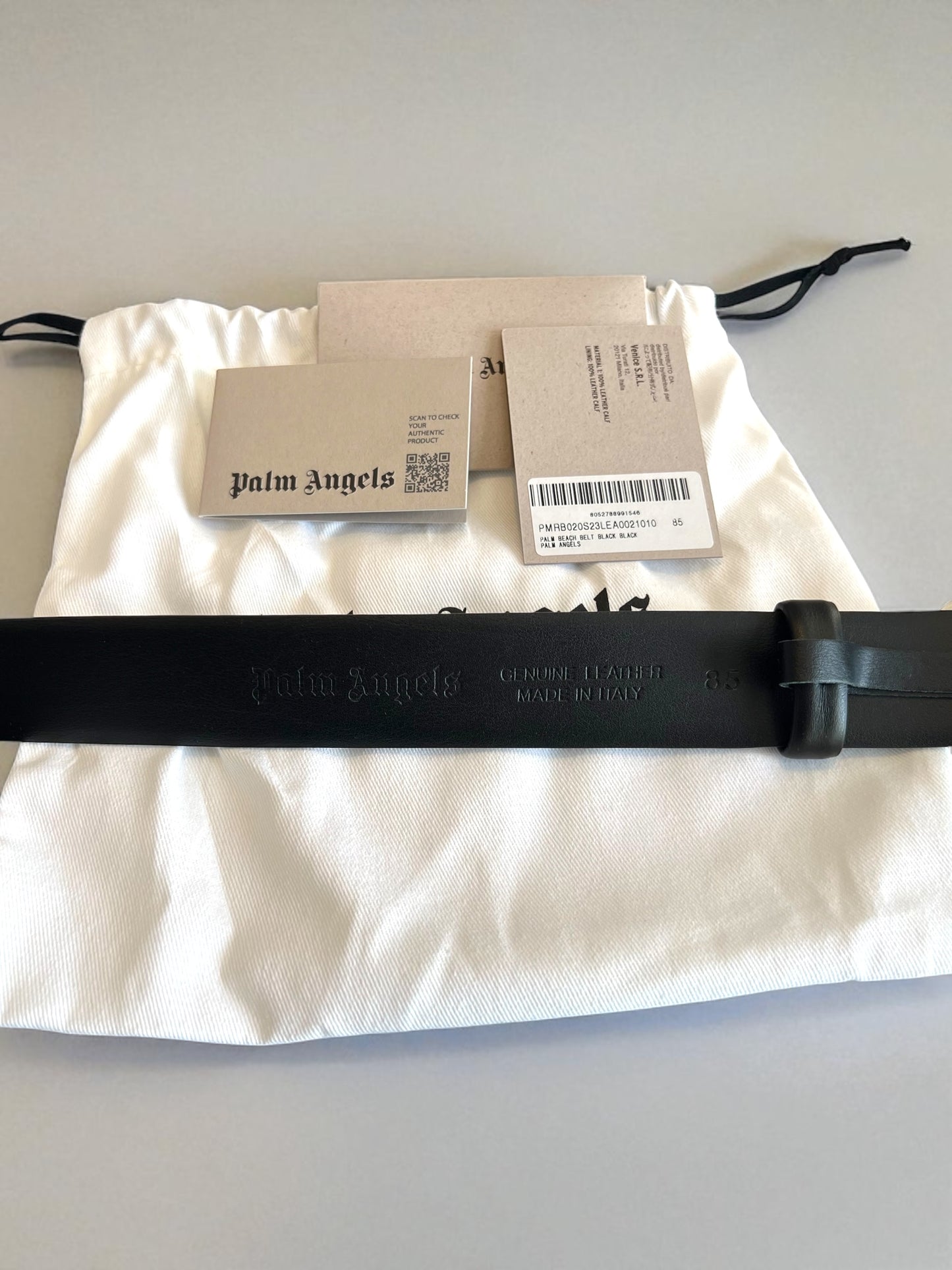 Palm angels Palm Tree Buckle Leather Belt NEW AUTHENTIC