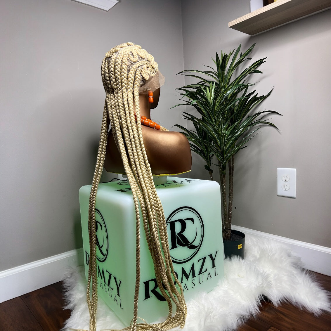 Ready to ship next day(FREE SHIPPING)! Braided wig, Perruque, 46" extra long Full Lace braided wig for black women