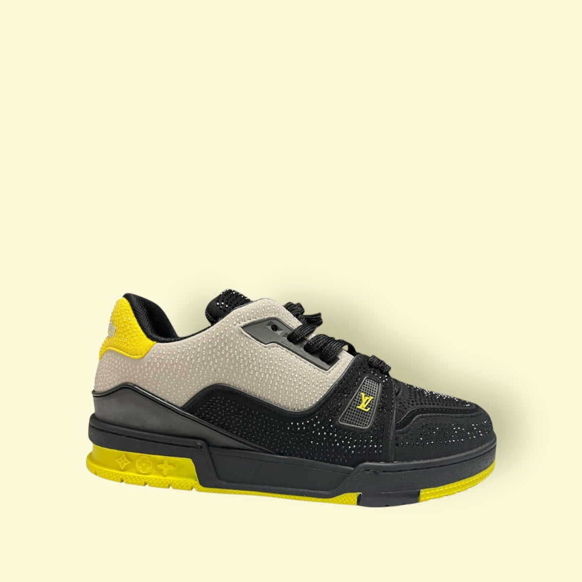 Louis Vuitton Trainer Sneaker in black and yellow with premium design and luxury style