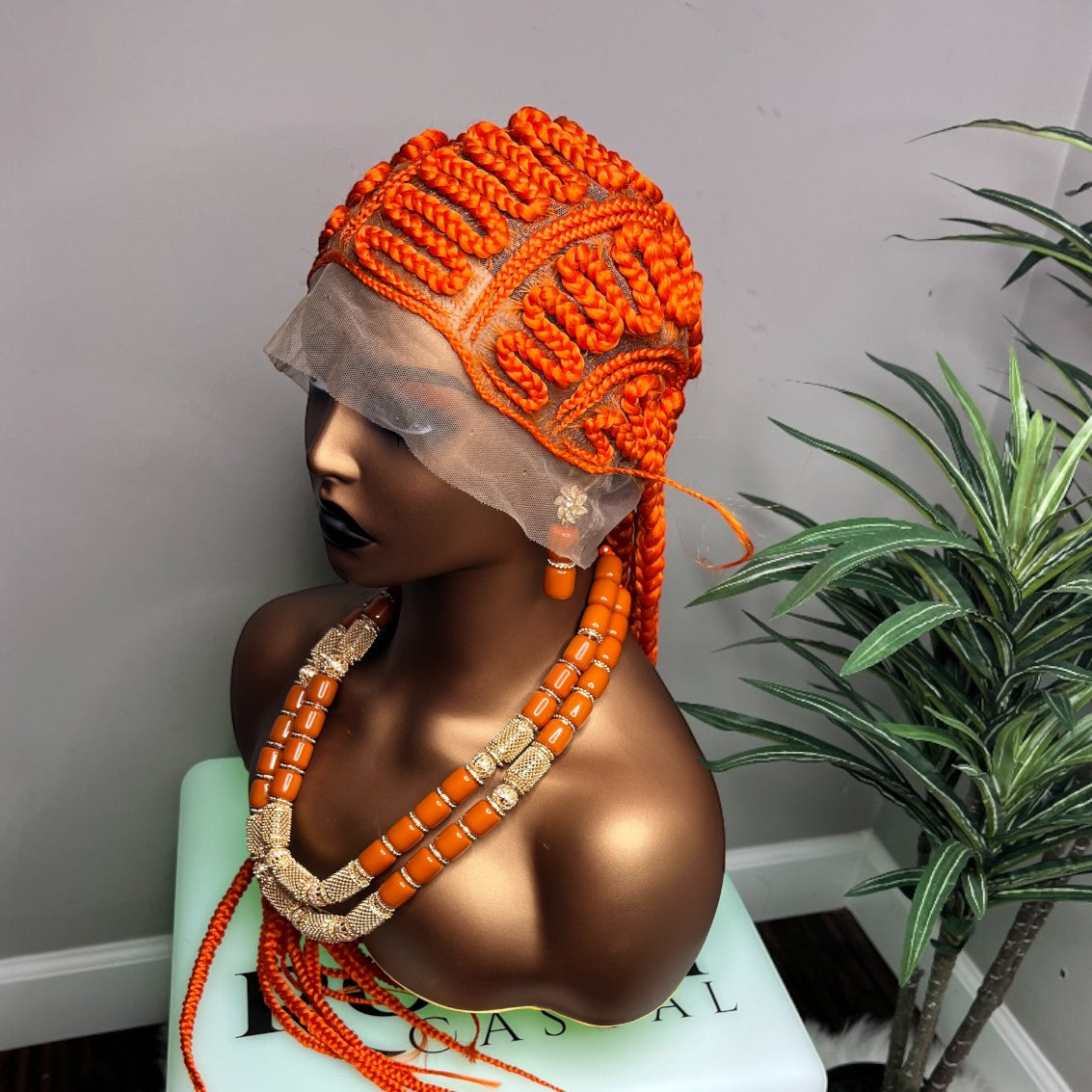 Ready to ship next day(FREE SHIPPING)! Braided wig, Perruque, 46" extra long Full Lace braided wig for black women