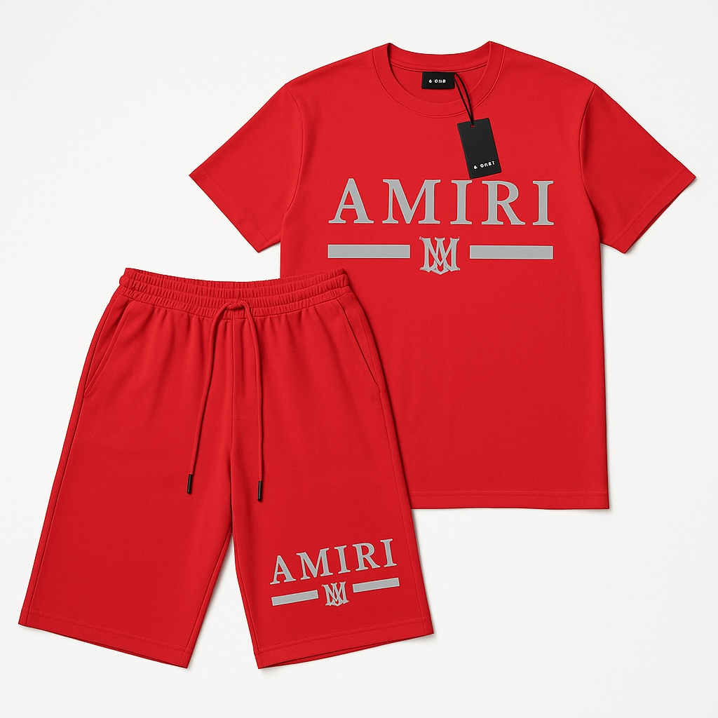 AMIRI T-Shirt and Short set men red