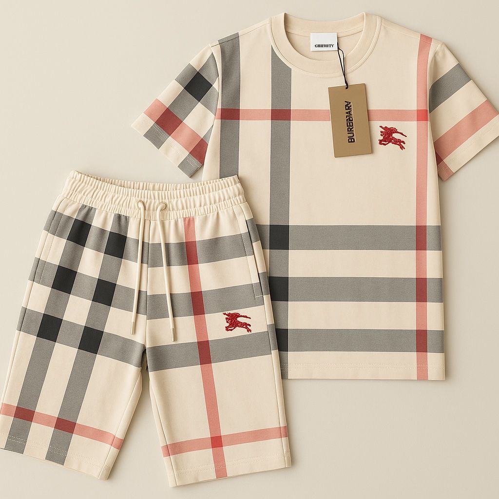 Burberry T-shirt and Short set men beige