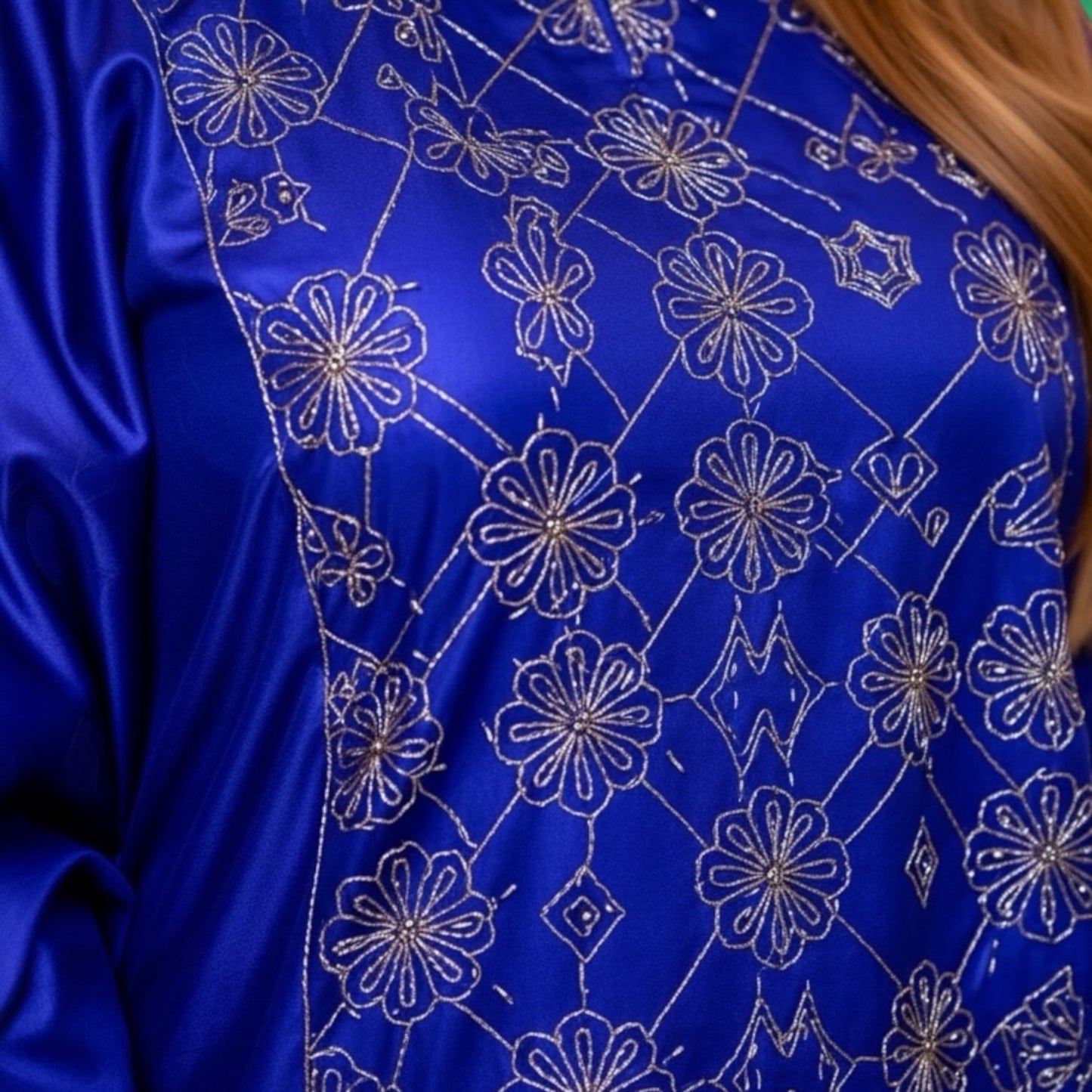 Royal Sapphire couple Set Made-to-Order Luxury African Attire