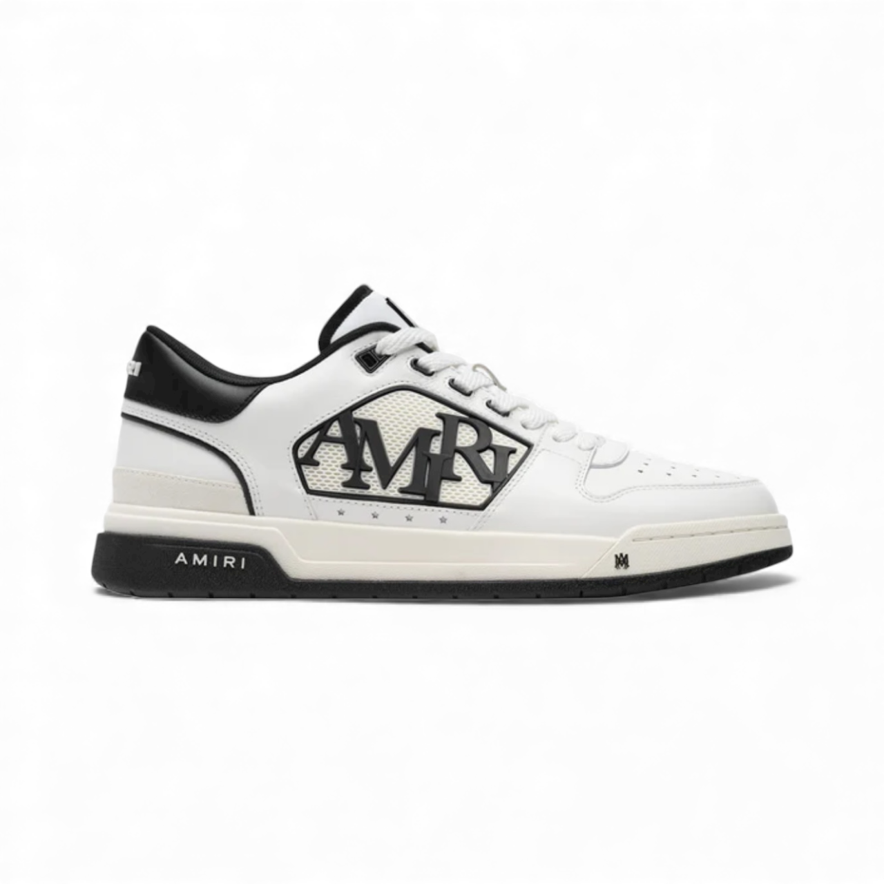 AMIRI Classic Low white and black sneaker with AMIRI logo and minimalist design