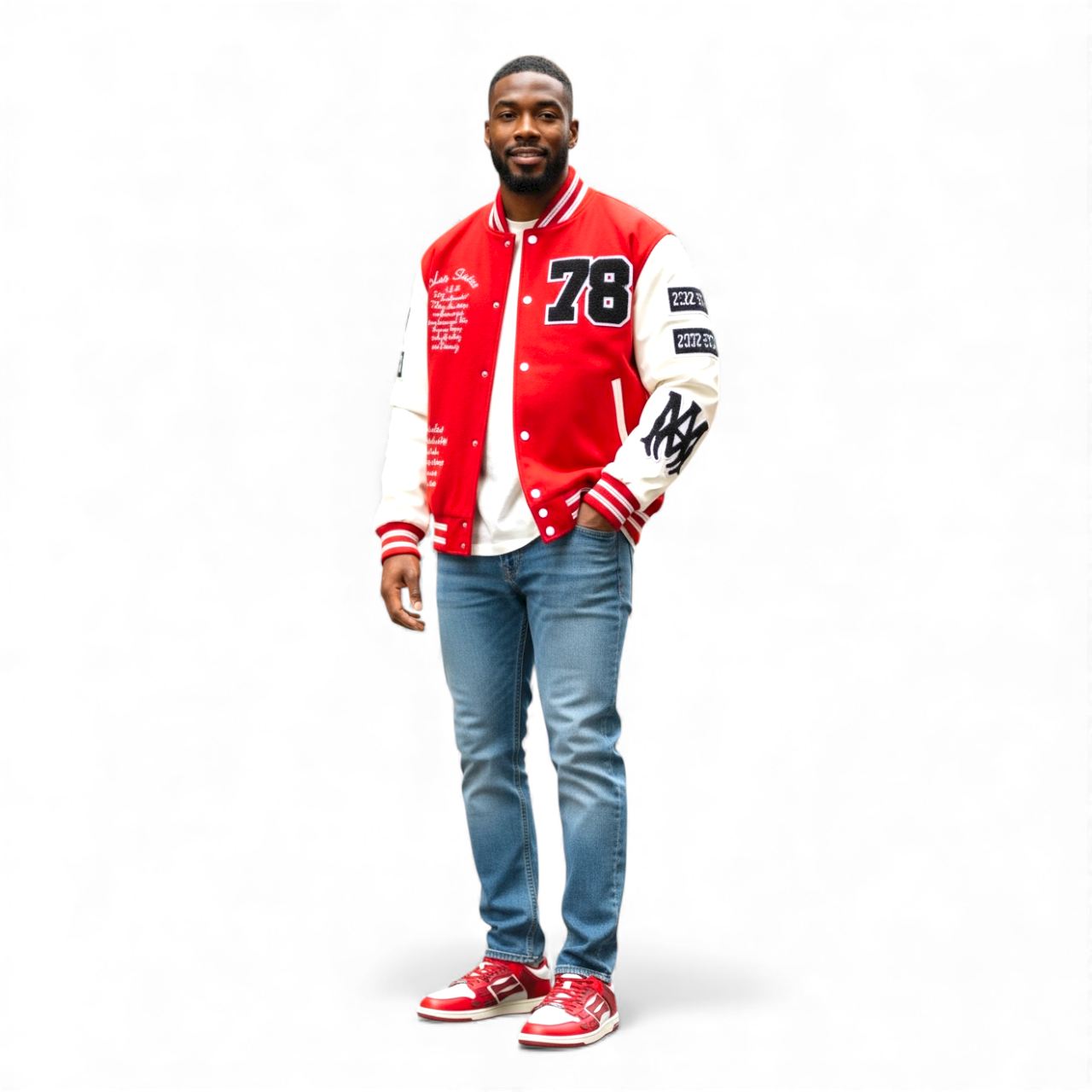 Amiri Skel Top Low Red White