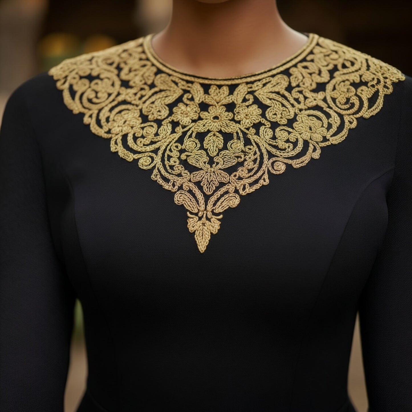 Royal Noir Couple set Luxury African Agbada & Evening Dress(Black & Gold Edition)