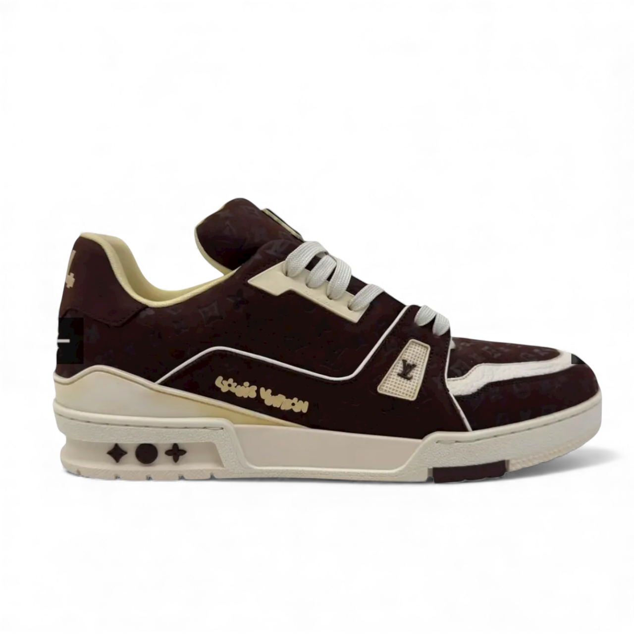 Brown and green LV Trainer Sneaker with luxury design and durable materials